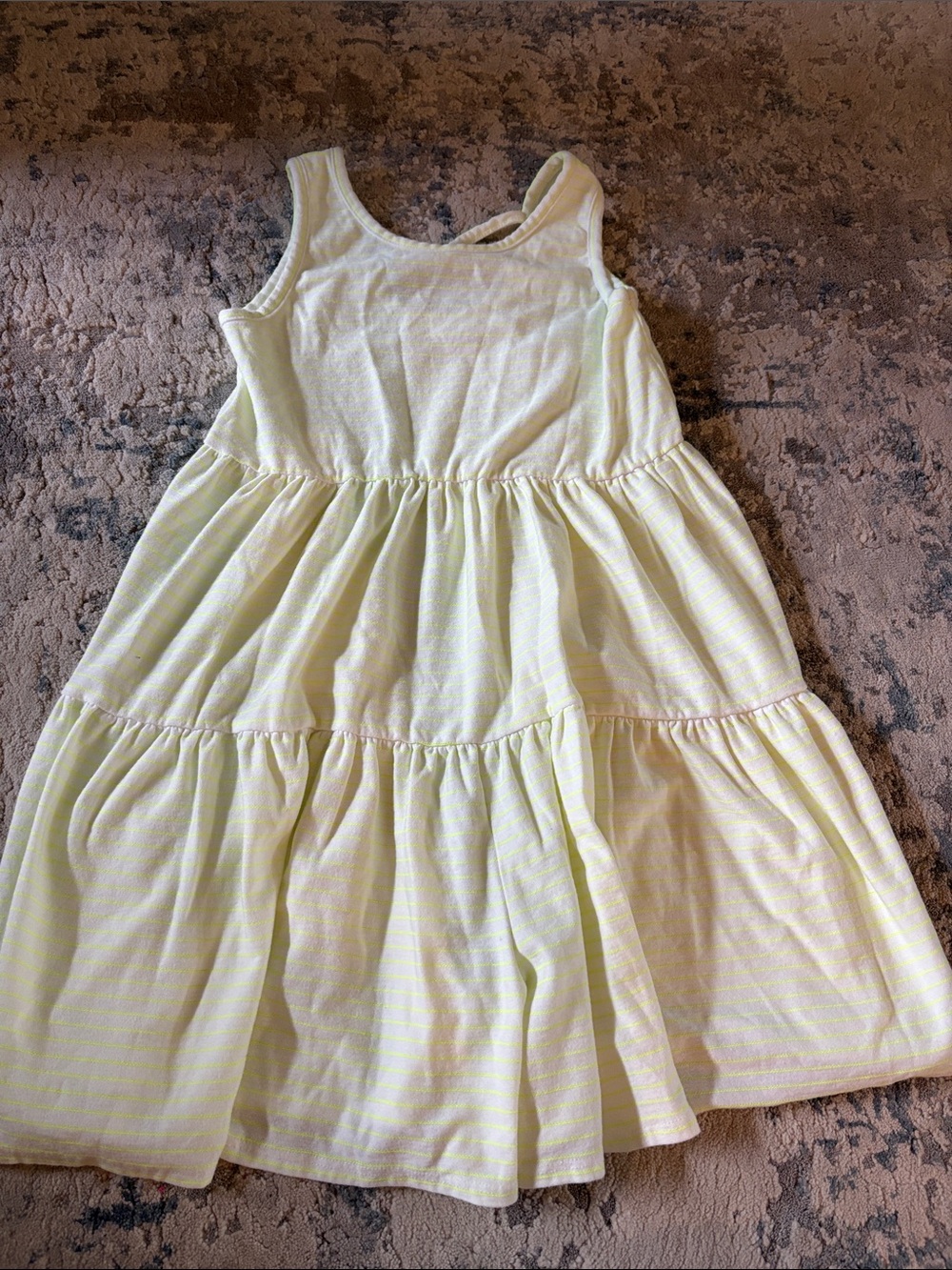 Tucker + Tate Girls Size 8 Sleeveless Tiered Dress - Light Yellow.